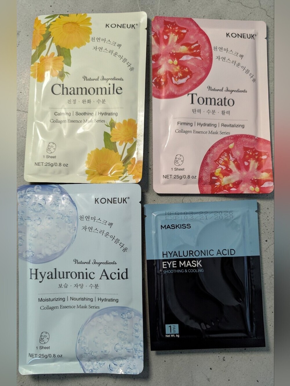Koneuk Hydration Sheet Masks & Maskiss Eye Mask Bundle - 4 Pack (NWT)
